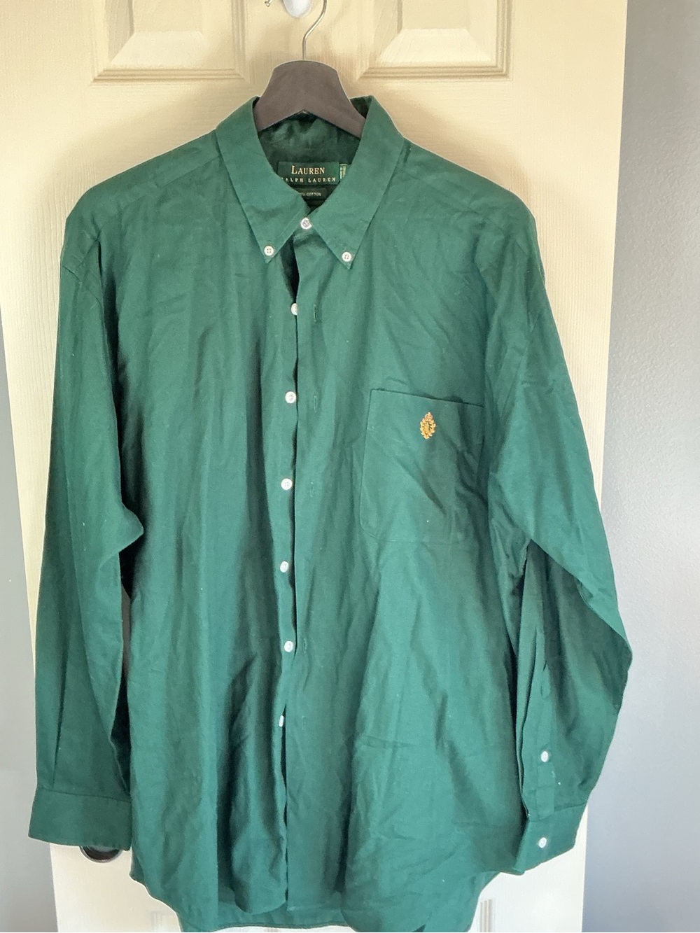 Ralph Lauren Dark Green Long-Sleeve Button-Down Shirt